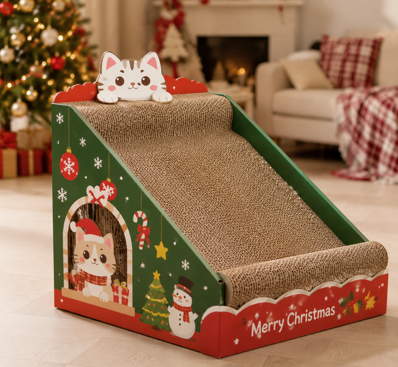 Corrugated cat scratching board 